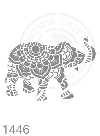 Patterned Silhouette Elephant Stencil 1446 Unique Designs and Patterns in Stencils and Templates