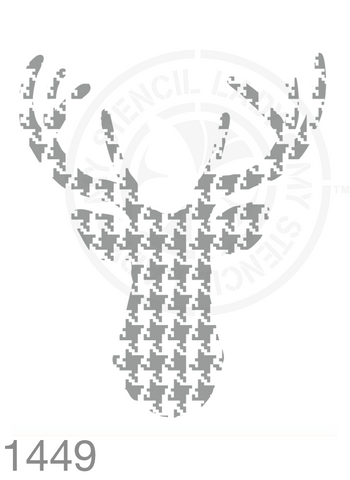 Patterned Silhouette Deer Reindeer Christmas Stencil 1449 Happy Holidays Theme Reusable Stencils and Templates