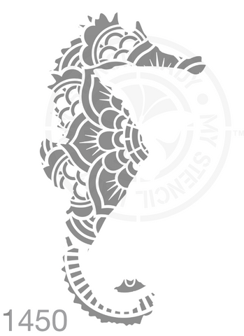 Patterned Silhouette Seahorse Beach Ocean Seaside Stencil 1450 Reusable Stencils and Templates