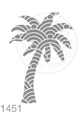 Patterned Silhouette Palm Tree Beach Ocean Seaside Stencil 1451 Reusable Stencils and Templates