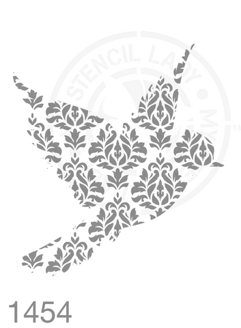 Patterned Silhouette Bird Stencil 1454 Unique Designs and Patterns in Stencils and Templates