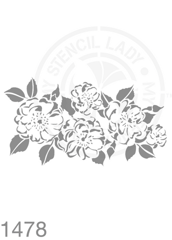 Hand Drawn Illustration Stencil 1478 Plants and flowers reusable stencils