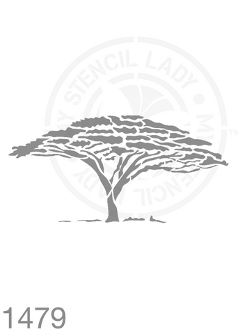 Tree Hand Drawn Illustration Stencil 1479 Plants and flowers reusable stencils