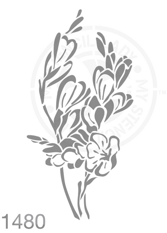Hand Drawn Illustration Stencil 1480 Plants and flowers reusable stencils