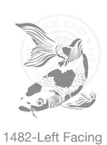Koi Fish Hand Drawn Illustration Stencil 1482 Reusable Animals Fauna and Wildlife Stencils and Templates