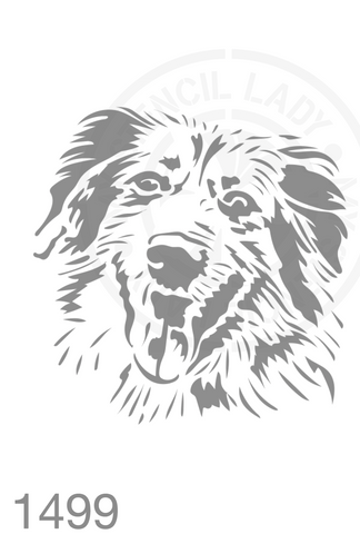 Dog Hand Drawn Illustration Stencil 1499 Reusable Animals Fauna and Wildlife Stencils and Templates
