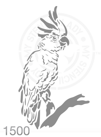 Cockatoo Tropical Hand Drawn Illustration Stencil 1500 Australian Natives Plants and Animals Reusable Templates and Stencils
