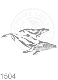 Whales Hand Drawn Illustration Stencil 1504 Reusable Animals Fauna and Wildlife Stencils and Templates