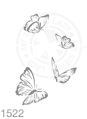 Butterfly Hand Drawn Illustration Stencil 1522 Butterflies and Insects Reusable Templates and Stencils