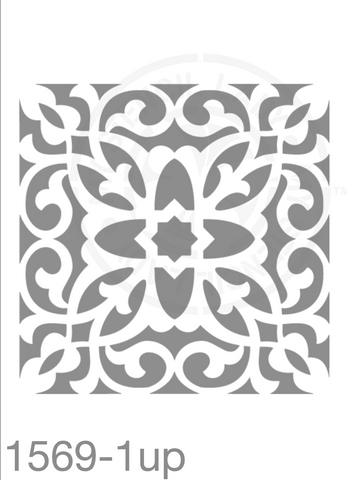 Tile Pattern Stencil 1569 Repeating and Continuous Floor and Wall Reusable Stencils