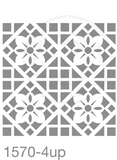 Tile Pattern Stencil 1570 Repeating and Continuous Floor and Wall Reusable Stencils