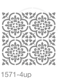 Tile Pattern Stencil 1571 Repeating and Continuous Floor and Wall Reusable Stencils