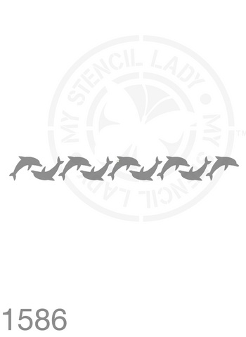 Long Thin Border Dolphins Border Stencil 1586 Reusable Animals Fauna and Wildlife Stencils and Templates