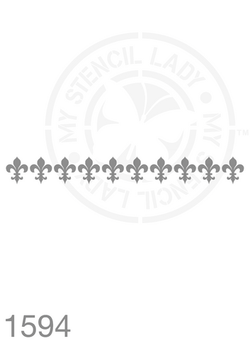 Long Thin Border Fleur de lis Stencil 1594 French and Paris France Style Designs in Reusable Stencils and Templates