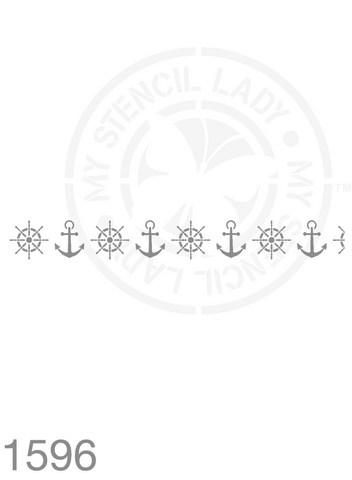 Long Thin Border Boat Anchors and Wheels Border Stencil 1596 for Kids Decor Reusable Stencils and Templates