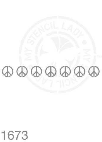 Peace Sign Long Thin Border Stencil 1673 Repeatable Continuous Reusable Borders Stencils and Templates