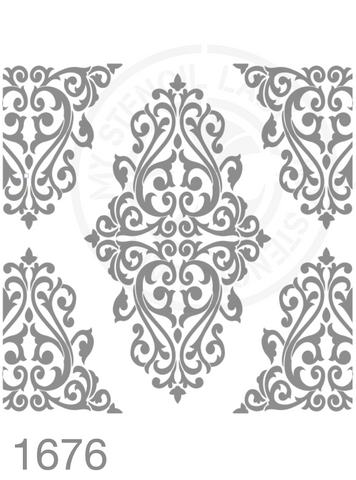 Damask Stencil 1676 Repeatable Traditional and Modern Wallpaper Patterns Templates and Stencils