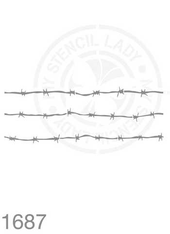 Barb Wire Fence Farmhouse Style Stencil 1687 Repeatable Patterns Templates and Stencils