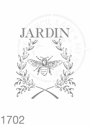 Jardin Bee Wreath Stencil 1702 Reusable French and Paris France Style Stencils and Templates Designs