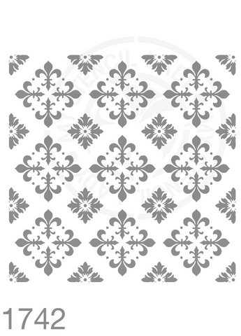Tile Pattern Stencil 1742 Repeating and Continuous Floor and Wall Reusable Stencils