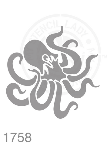 Octopus Stencil 1758 Reusable Animals Fauna and Wildlife Stencils and Templates