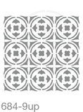 My Stencil Lady Stencil XLarge - 9up - 285mm Cutout (Sheet Size 300x300mm) Stencil 684 Chalk Painting Furniture Decor Stencils