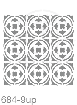 My Stencil Lady Stencil XLarge - 9up - 285mm Cutout (Sheet Size 300x300mm) Stencil 684 Chalk Painting Furniture Decor Stencils