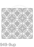 Tile Pattern Damask Stencil 949 Repeatable Traditional and Modern Wallpaper Patterns Templates and Stencils