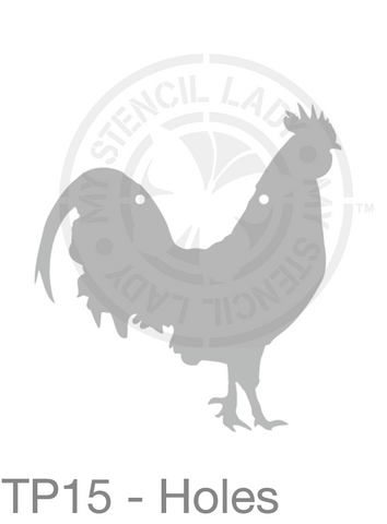 My Stencil Lady Timber Plaque Medium - 250mm W x 270mm H / With 10mm Holes Timber Plaque TP15 Rooster Chalk Painting Furniture Decor Stencils