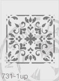 Tile Pattern Stencil 731 Repeating and Continuous Floor and Wall Reusable Stencils