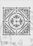 Tile Pattern Stencil 739 Repeating and Continuous Floor and Wall Reusable Stencils