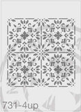 Tile Pattern Stencil 731 Repeating and Continuous Floor and Wall Reusable Stencils