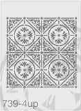 Tile Pattern Stencil 739 Repeating and Continuous Floor and Wall Reusable Stencils